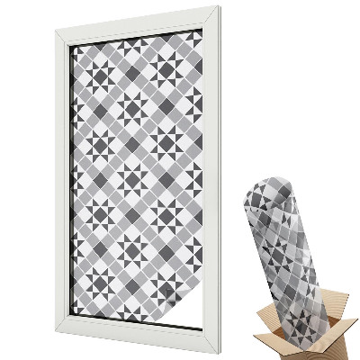 Dekoracyjna folia okienna Klasyczna kratka geometryczna elegancja