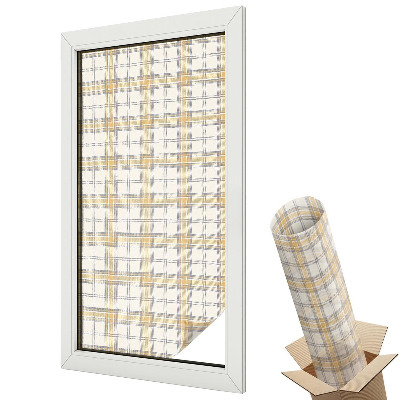 Mleczna folia na okno witraż Klasyczna kratka geometryczna elegancja