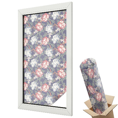 Mleczna folia na okno witraż Niebieskie akwarelowe wzory symetryczne