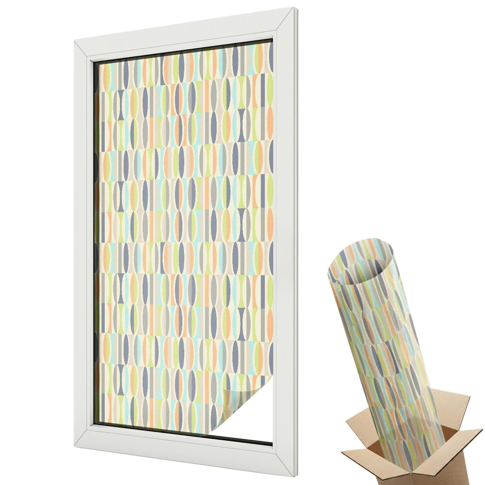 Dekoracyjna folia okienna Retro owale pastelowe