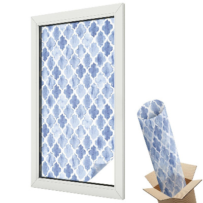 Witraż naklejka na okno Zygzakowy wzór błękitno-beżowy