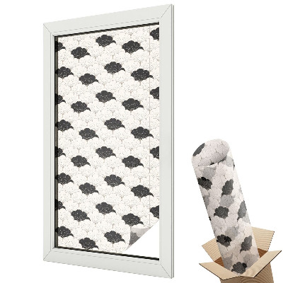 Witraż naklejka na okno Wachlarze kontrastowe elegancja