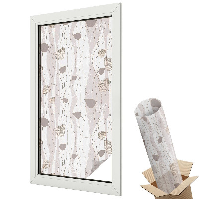 Witraż naklejka na okno Harmonijna abstrakcja z motywem liści