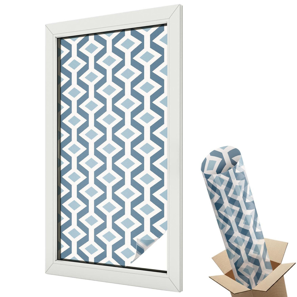 Mleczna folia na okno witraż Geometryczny wzór elegancja harmonia