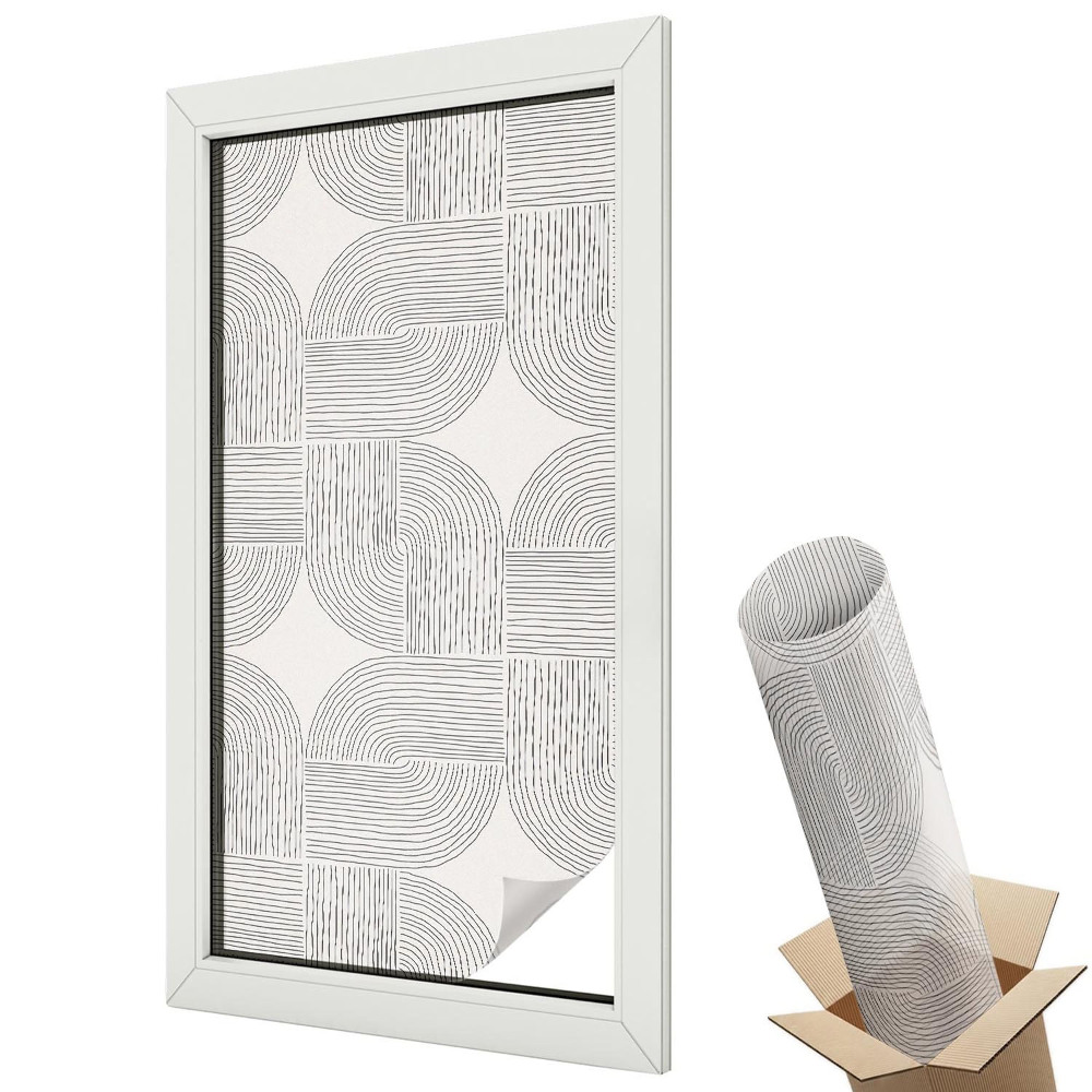 Mleczna folia na okno witraż Geometryczne pastelowe linie