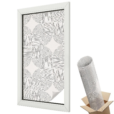 Mleczna folia na okno witraż Geometryczny wzór elegancka symetria