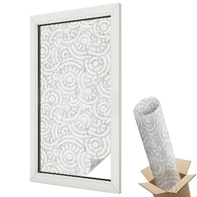 Mleczna folia na okno witraż Elegancka klasyczna geometria