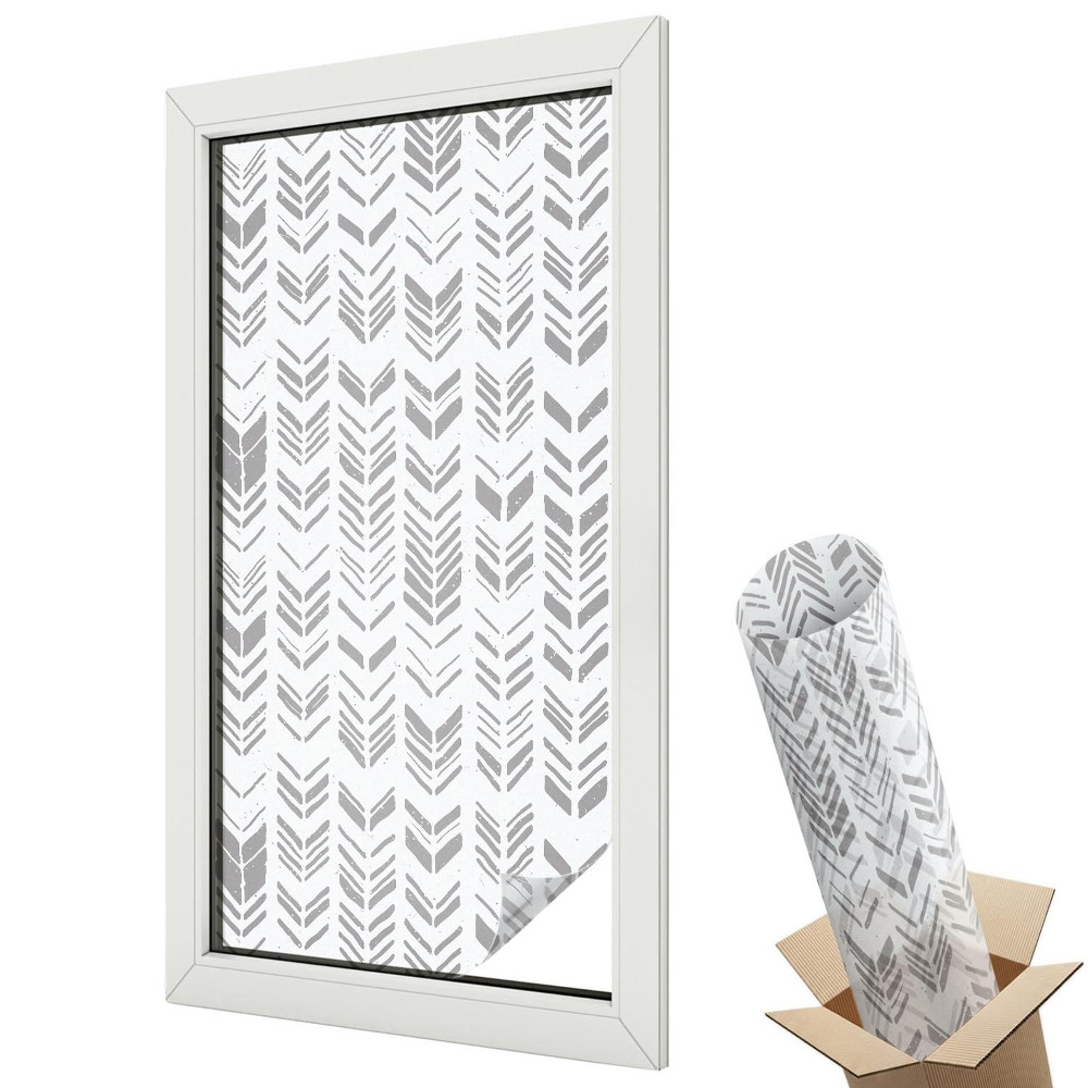 Witraż naklejka na okno Elegancja liści pastelowych tonacji