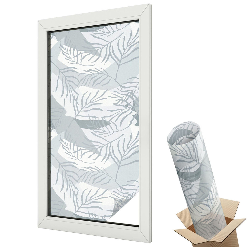 Dekoracyjna folia okienna Elegancja liści pastelowych tonacji