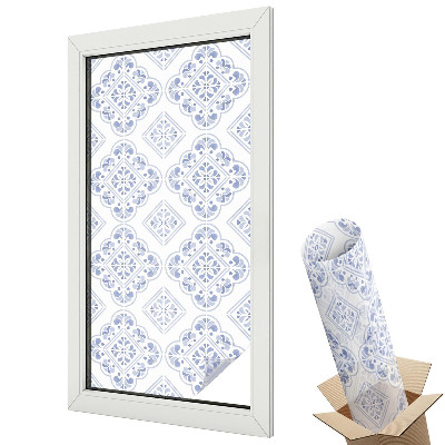 Mleczna folia na okno witraż Klasyczny ornament roślinny symetryczny