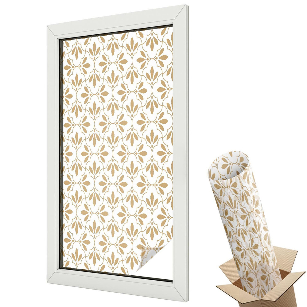 Witraż naklejka na okno Geometryczne okręgi i półokręgi w delikatnych barwach