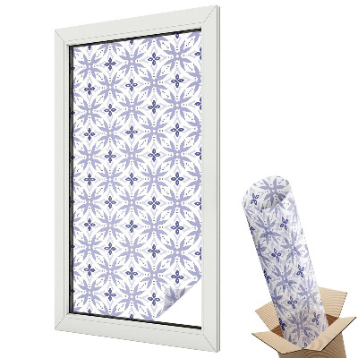 Witraż naklejka na okno Fioletowe motywy geometryczne