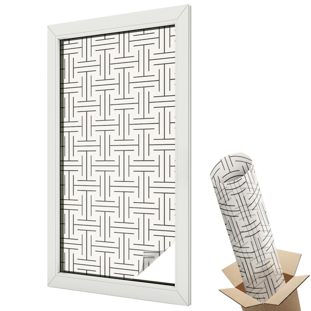 Dekoracyjna folia okienna Elegancka minimalistyczna plecionka