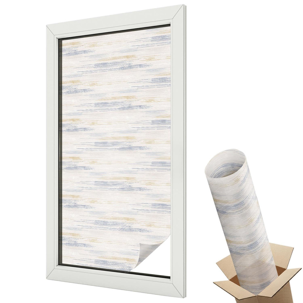 Mleczna folia na okno witraż Heksagonalne wzory faliste linie