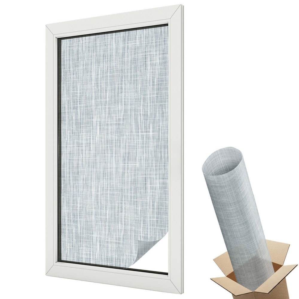 Mleczna folia na okno witraż Geometryczne liście szary motyw