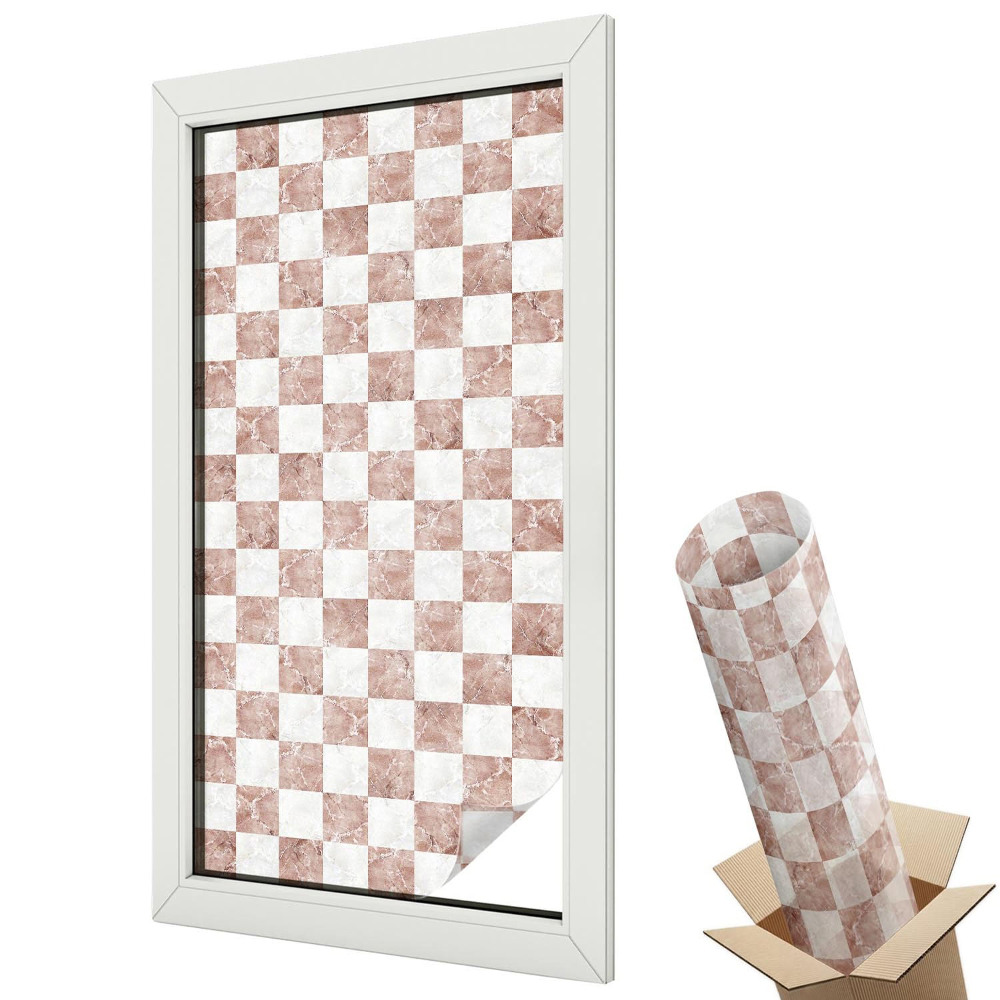 Dekoracyjna folia okienna Marmurowa szachownica elegancja harmonia