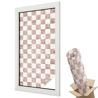 Dekoracyjna folia okienna Marmurowa szachownica elegancja harmonia