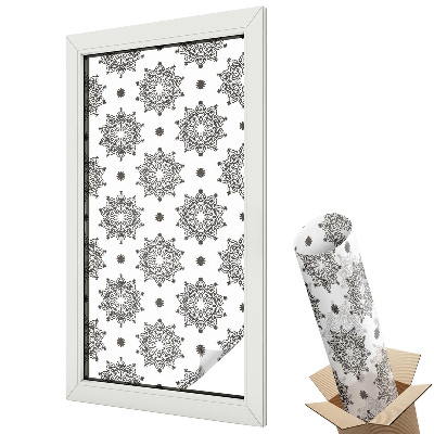 Witraż naklejka na okno Symetria rozet klasyczna elegancja