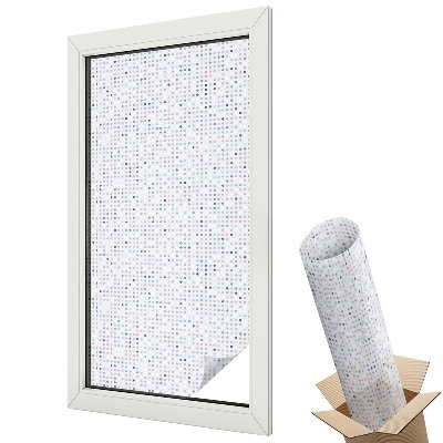 Mleczna folia na okno witraż Geometryczna mozaika kwiatowa w harmonijnym klimacie