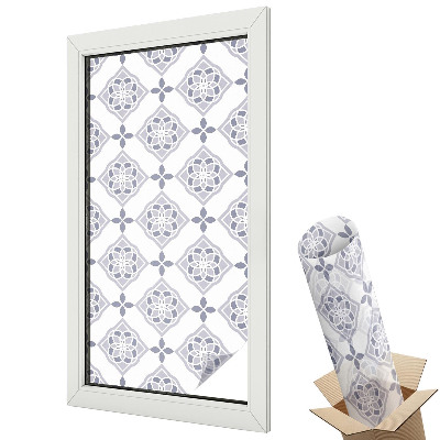 Mleczna folia na okno witraż Geometryczne ornamenty kwiatowe