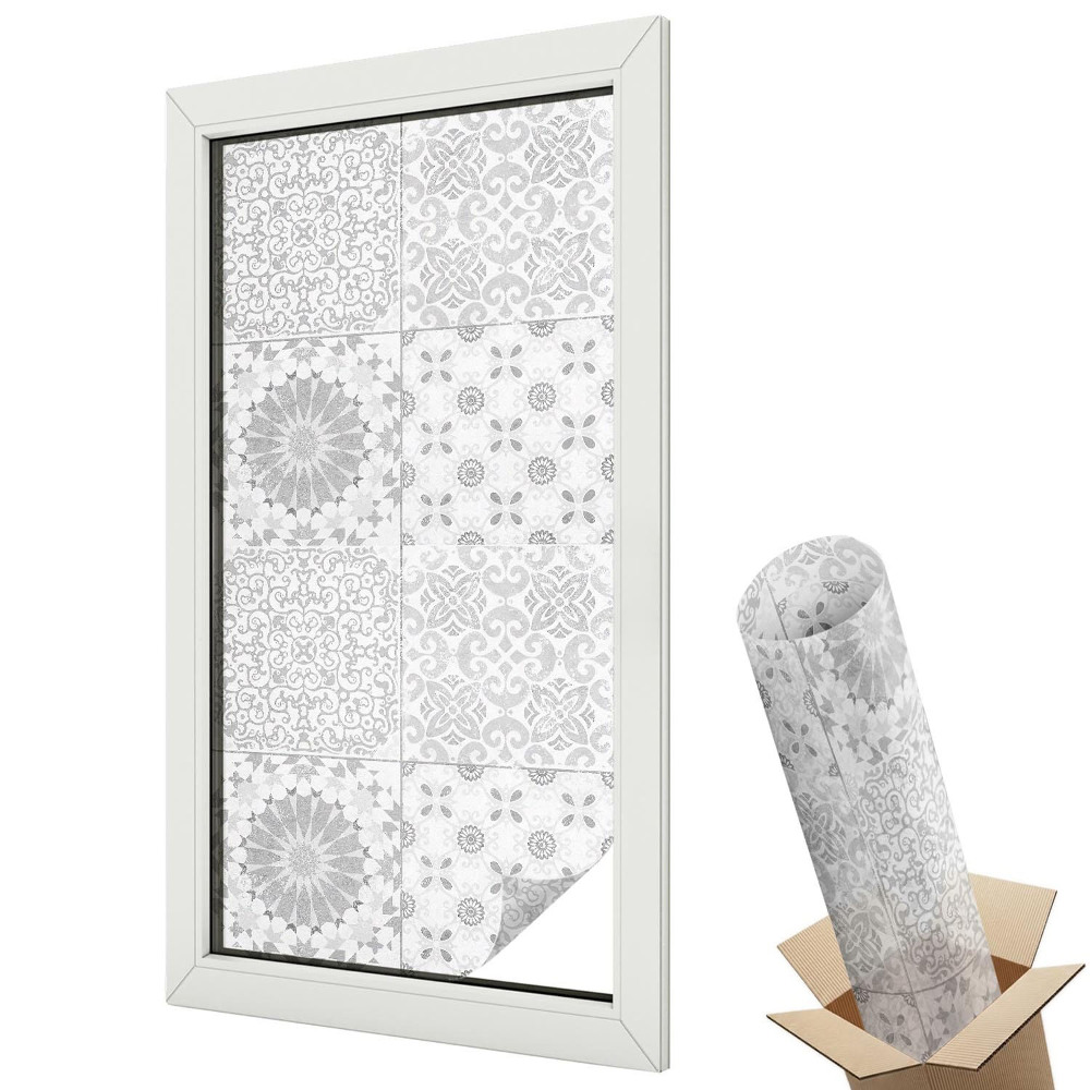 Mleczna folia na okno witraż Kolorowa geometria przestrzenna