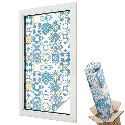 Mleczna folia na okno witraż Klasyczne geometryczne rozety