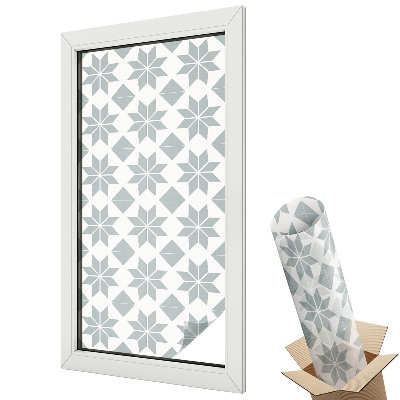 Mleczna folia na okno witraż Geometria gwiazd powtarzalny wzór