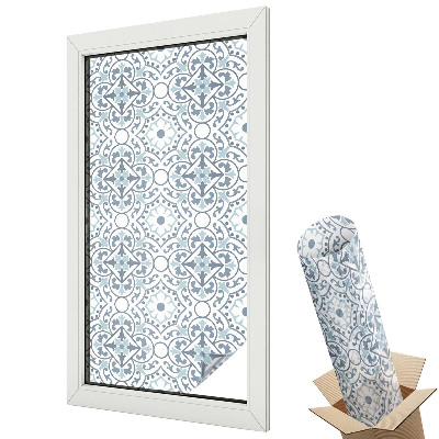 Witraż naklejka na okno Elegancki wzór mozaiki z motywami roślinnymi