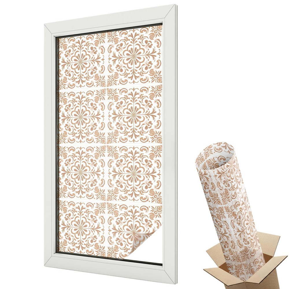 Mleczna folia na okno witraż Geometryczne figury w żywych kolorach