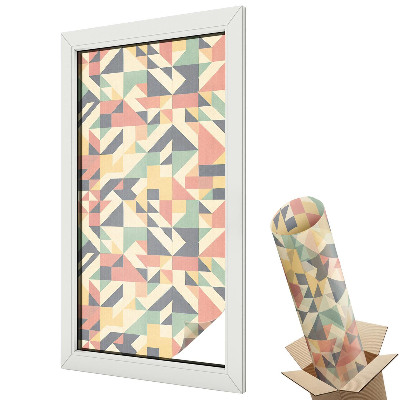 Witraż naklejka na okno Geometryczne figury w żywych kolorach