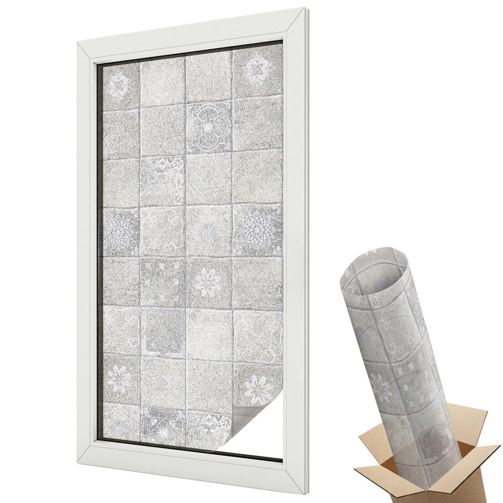 Mleczna folia na okno witraż Pastelowe liście rozmytej kompozycji