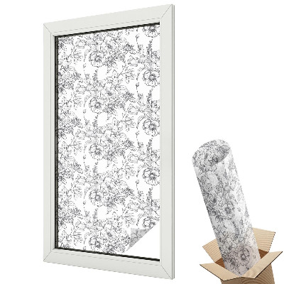 Dekoracyjna folia okienna Stylowy kwiatowy wzór klasyczny elegancki