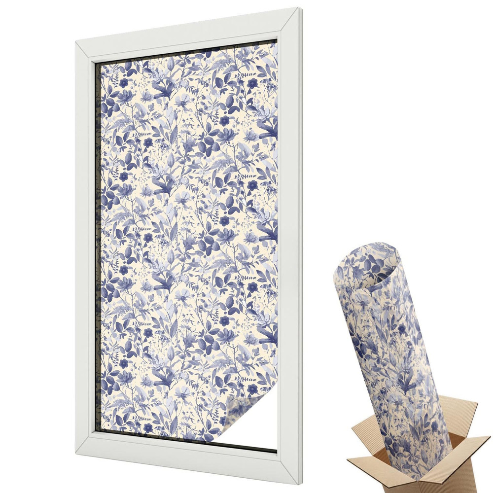 Mleczna folia na okno witraż Wieloryby w oceanie