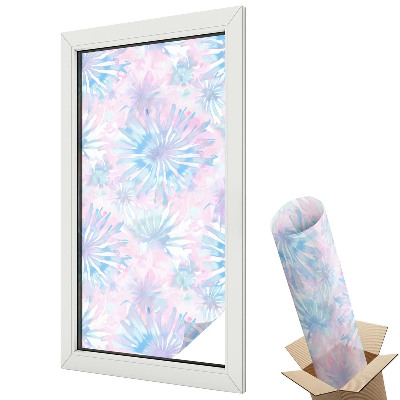 Mleczna folia na okno witraż Delikatne kwiaty abstrakcyjne powtarzalne