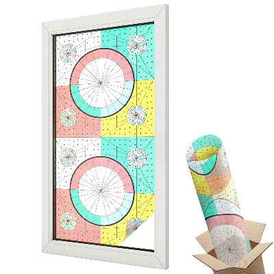 Mleczna folia na okno witraż Kolorowe geometryczne koła