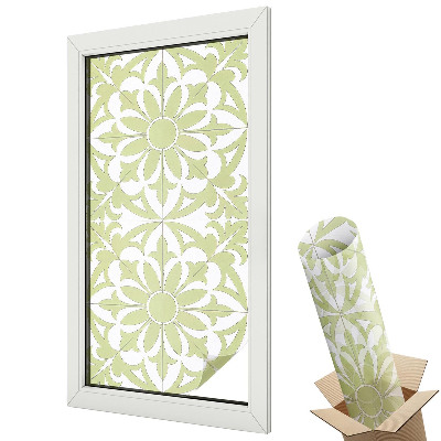 Witraż naklejka na okno Elegancki wzór roślinny w stylu klasycznym