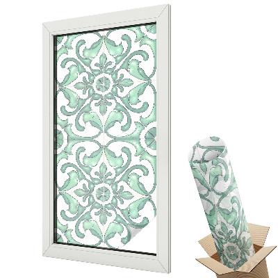 Witraż naklejka na okno Kolorowe florystyczne wzory w stylu art nouveau