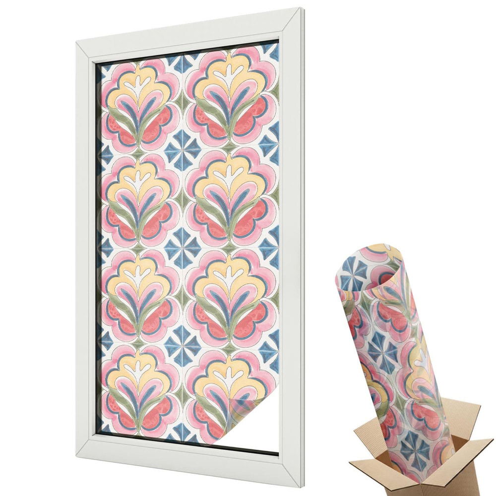 Witraż naklejka na okno Geometryczny wzór trójkątów kontrastowych