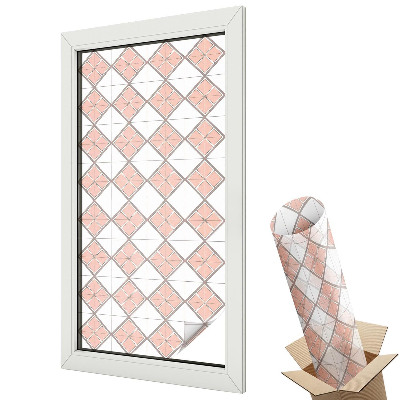 Mleczna folia na okno witraż Symetryczne gwiazdy pastelowe tonacje