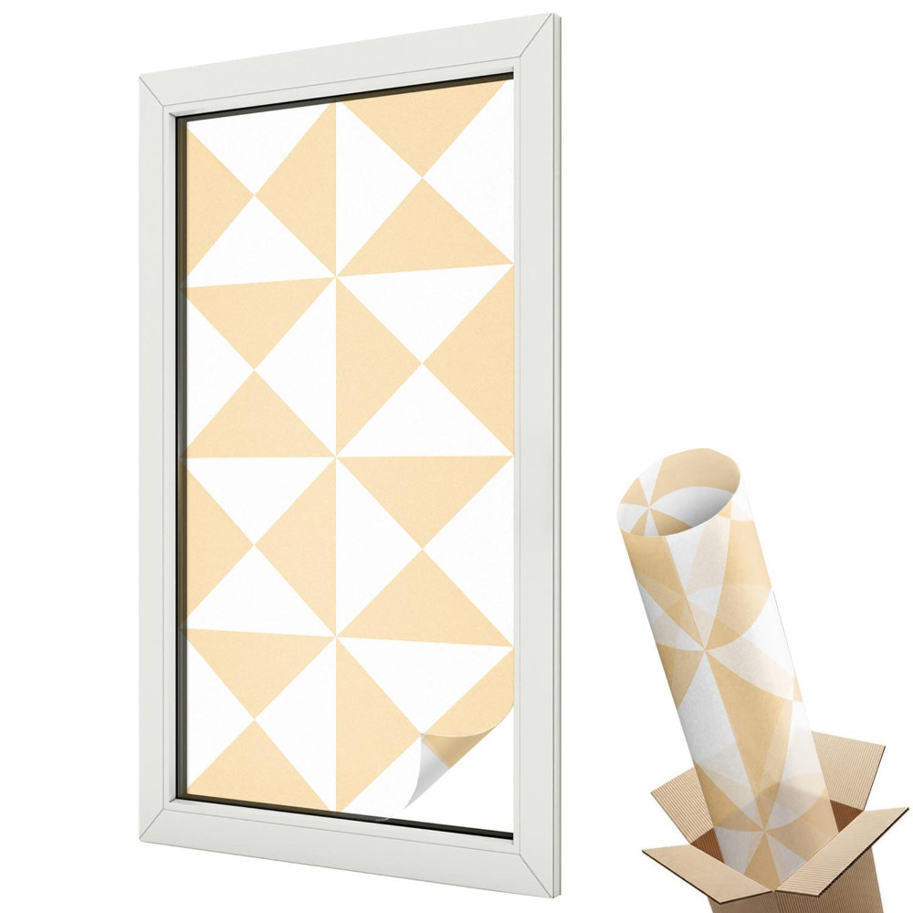 Dekoracyjna folia okienna Pomarańczowe romby w szarych ramkach