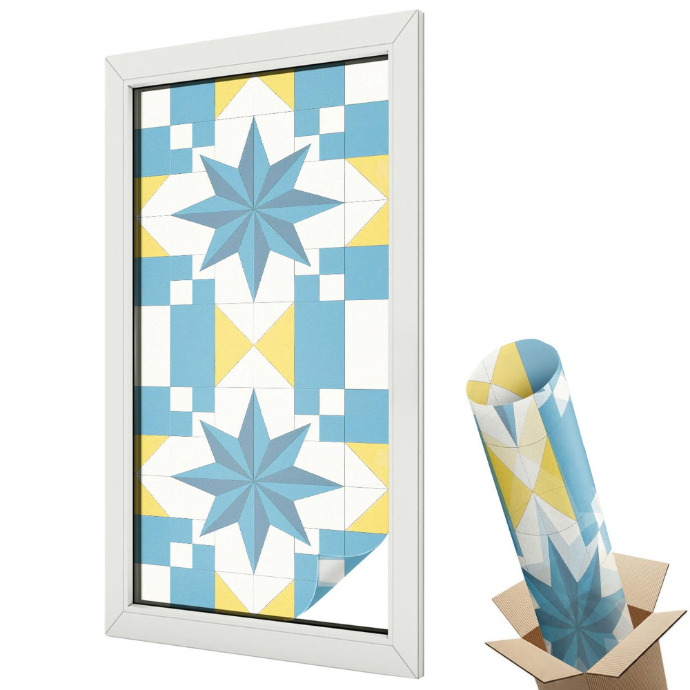 Dekoracyjna folia okienna Mandale kwiatowe w stylu nowoczesnym