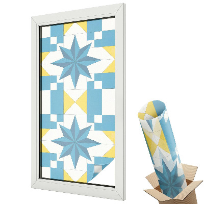 Dekoracyjna folia okienna Geometryczna gwiazda w niebieskich tonach