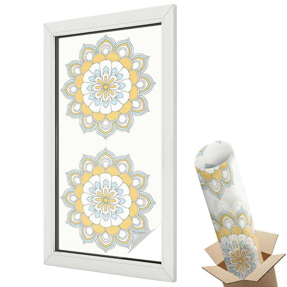 Mleczna folia na okno witraż Geometryczne kształty nowoczesny styl energia