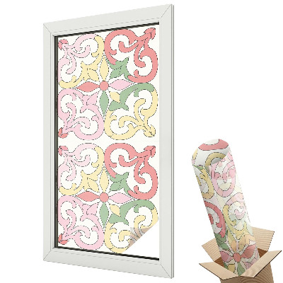 Witraż naklejka na okno Kolorowe klasyczne ornamenty