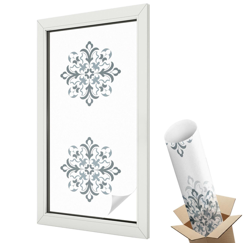 Witraż naklejka na okno Ornament klasyczny w harmonijnej symetrii