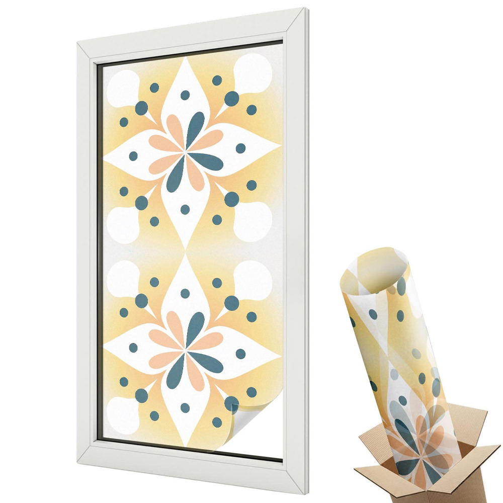 Mleczna folia na okno witraż Geometryczne kształty pastelowe