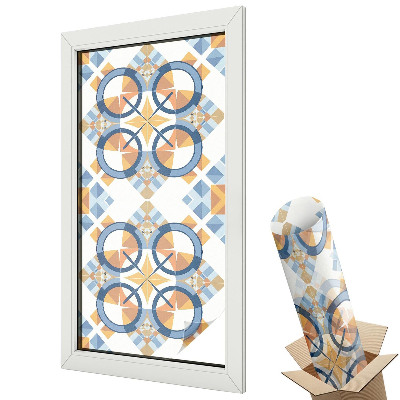 Witraż naklejka na okno Klasyczny wzór kwiatowy symetryczny