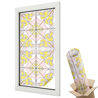 Dekoracyjna folia okienna Ludowe konie i kwiaty