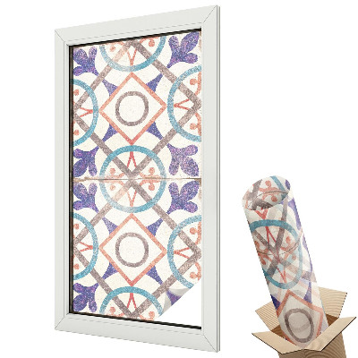 Witraż naklejka na okno Klasyczne ornamenty z rozetami