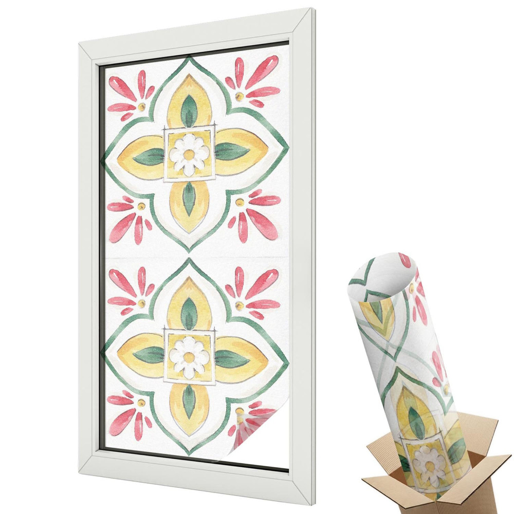 Dekoracyjna folia okienna Niebiesko-biała mozaika kwadratów